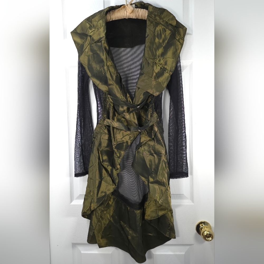 Marie Saint Pierre Avant Garde Couture Jacket Tunic - Gold/Green Taffeta S - Picture 2 of 11
